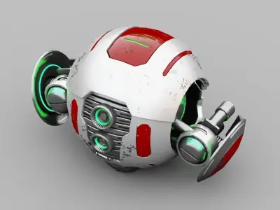 Ball Droid rigged- animated character 3D model