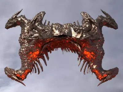 Hades Underworld Dragon statue deity 3D model