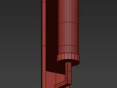 High White Glass Burnished Brass Wall Sconce 3D model