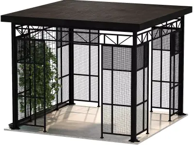 Outdoor Gazebo Metal Pavilion Structure 3D model