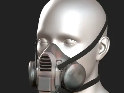 Gas mask respirator scifi futuristic 3d model  Low-poly 3D model 13