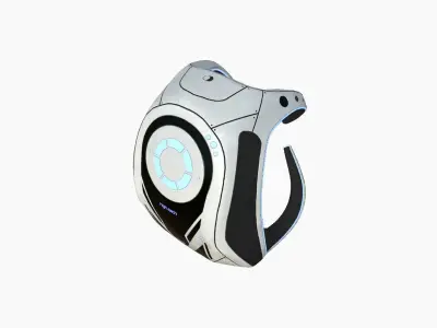 SciFi Backpack G07 White Dirt - Fashion Character Design Low-poly 3D model