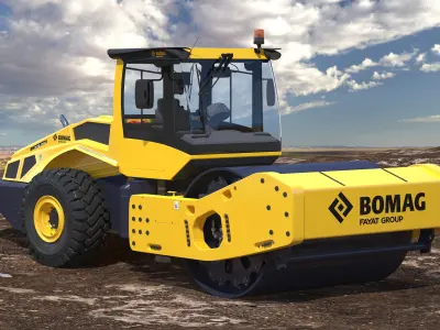 BOMAG BW226 DH5 Single Drum Compactor Clean Rigged 3D model