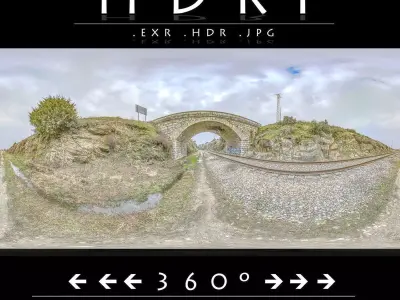 HDRI Railway Track Low-poly 3D model