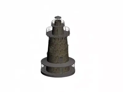 Lighthouse and Windmill Fusion 3D model