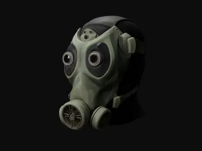 Gas mask character head 3D model