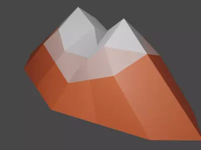 Low Poly Mountain orange and Free low-poly 3D model