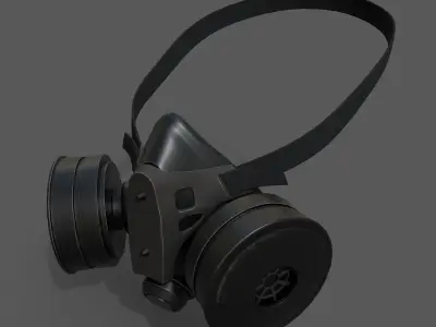 Gas mask protection futuristic technology fantasy 3d low poly Low-poly 3D model