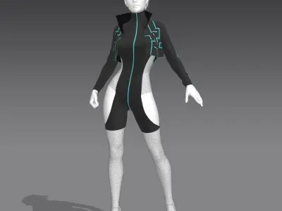 Futuristic outfit 3 3D model