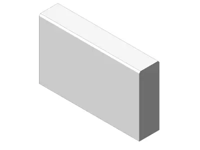 Concrete Curb 50 30 10 Half Length Border Stone 3D model