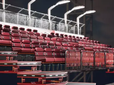 Sci Fi Race Grandstand Low-poly 3D model