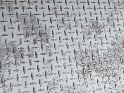 Rusted Pale Diamond Tread Plate Metal PBR Seamless Texture