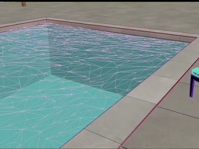 2 Versions Animated Pool Summer Vibes 3D model