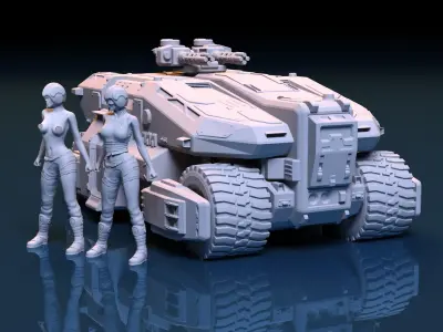 SCI-FI ROVER 3D print model