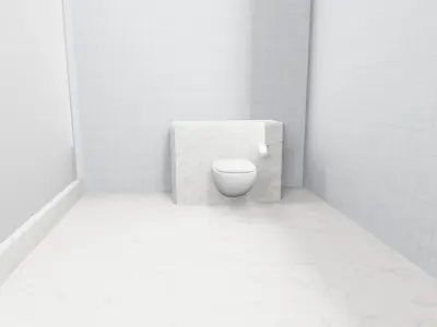 bathroom is maden in light colors  3D model