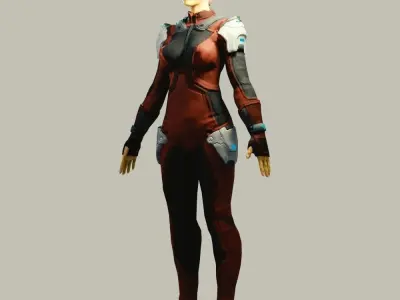 Female Alien Low-poly 3D model