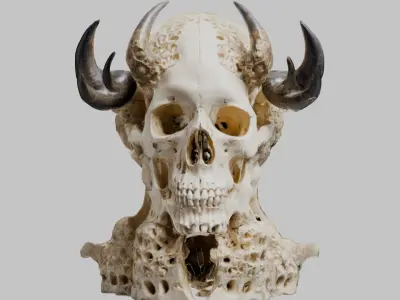 Demon Skull Throne - Gothic 3D Model Low-poly 3D model