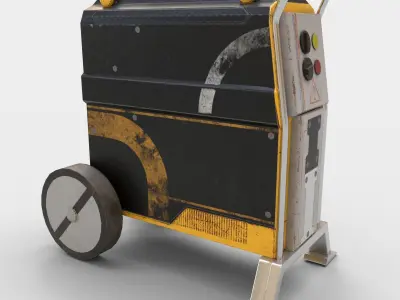 Sci-fi Power Generator Low-poly 3D model