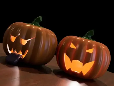 Boo and Bowser Pumpkins 3D print model