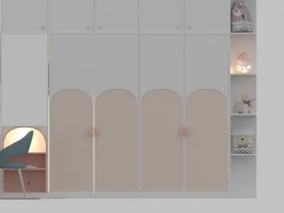 Charming Whimsical Girls Bedroom Kids Room Scene Free 3D model