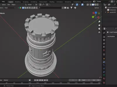 Medieval Japanese Rook Chess Piece 3D print model
