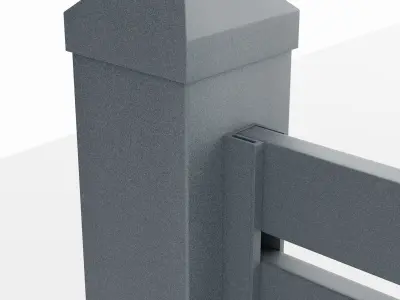 Aluminum Fence Panel -Model 2 - 10cm Wall - 3D model