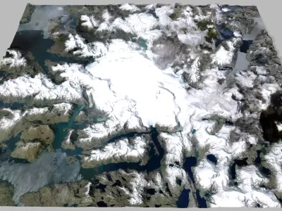 Mountain landcape Grandes Ventisqueros Chile  South America  3D model