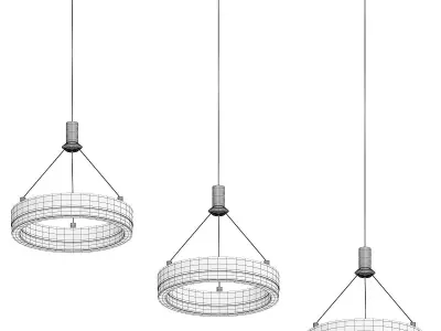 SIZE BRASS CHANDELIER Low-poly 3D model