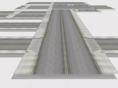 Suburb roads pack Low-poly 3D model