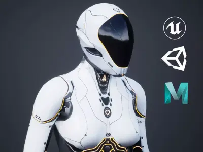 Sci-Fi Female 3 Low-poly 3D model