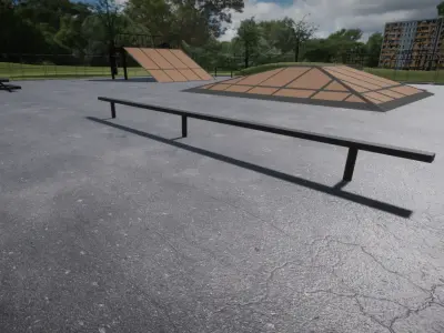 Skate Park Rail Game Ready Low Poly Free Free low-poly 3D model
