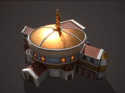 Roman Greek Senate building Low-poly 3D model