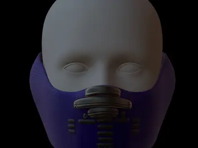 Gas mask helmet 3d model scifi Low-poly  Low-poly 3D model 172