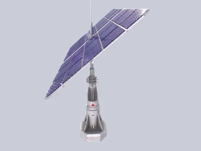 Scifi solar panel Low-poly 3D model
