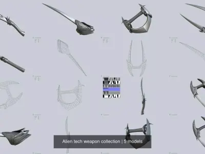 Alien tech weapon collection 3D Model Pack