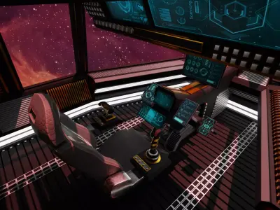 Sci-Fi Fighter Cockpit 3D Model With 25 Sci-Fi Music Tracks Low-poly 3D model