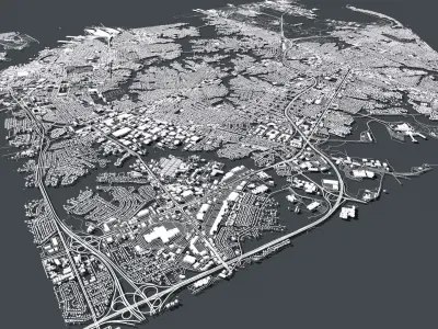 Cityscape Norfolk United Kingdom 3D model