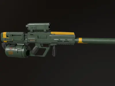 Sci FI sniper rifle - 40 Low-poly 3D model