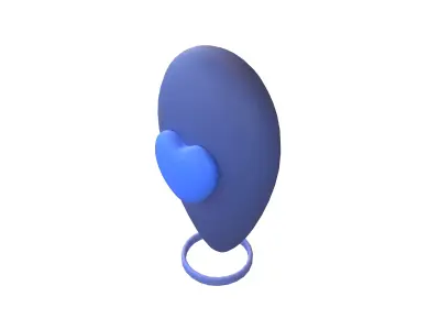 Love Location Tag Icon v1 004 Low-poly 3D model