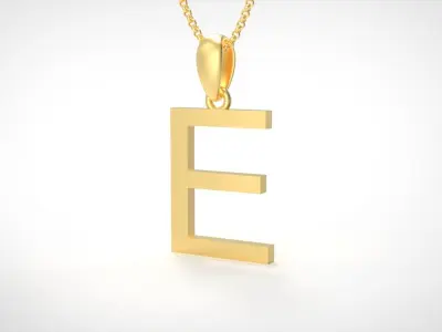 Model 606 Classic Initial Light E Letter 3D print model