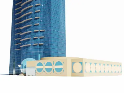 World trade center - Qatar doha Low-poly 3D model