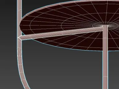 PASTEUR marble table with lamp on top 3D model