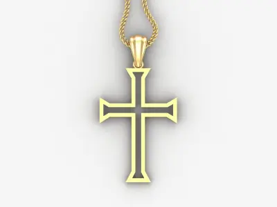 High Cross Pendant Light Gold 18K 4CP049 3D print model