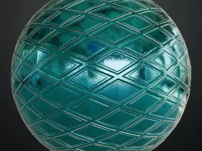 Extreme Shine Cyan Diamond Pattern Metal PBR Seamless Texture