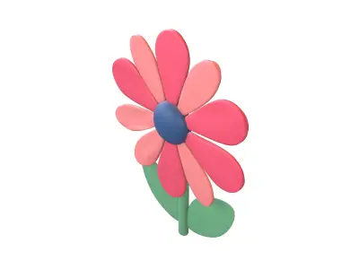 Flower v4 001 Low-poly 3D model