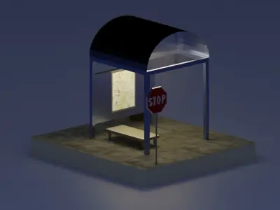 Bus Stop Collection 3D model