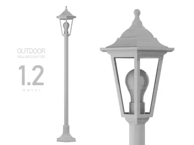 Outdoor Bollard Light 3D model