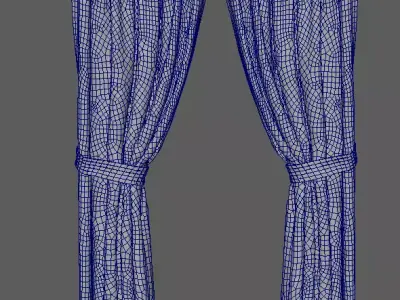 Curtain checkered 3D model