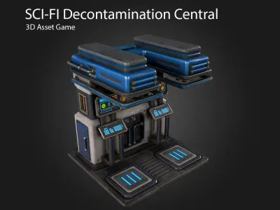  SCI-FI Decontamination Central Low-poly 3D model