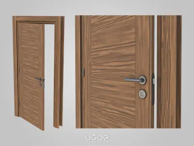 Door 3dmodel three different colored doors 3D model